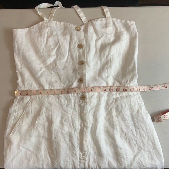 Faherty Ozzy Linen Jumpsuit relaxed leg front button sleeveless romper pants XL - Picture 6 of 14